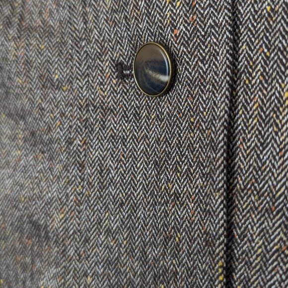 Talbots Brown Herringbone Side Button Skirt - Picture 9 of 11